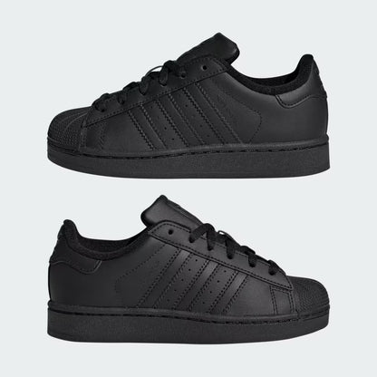 Pre School Adidas Superstar II Shoes - Black/Black
