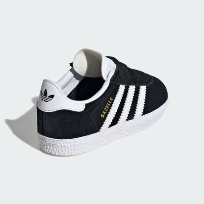 Infant's Adidas Gazelle Comfort Closure Elastic Laces Shoes - Black/White