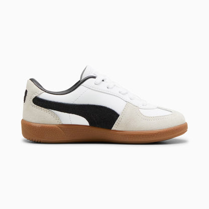 Grade School Puma Palermo Leather - White/Grey/Black