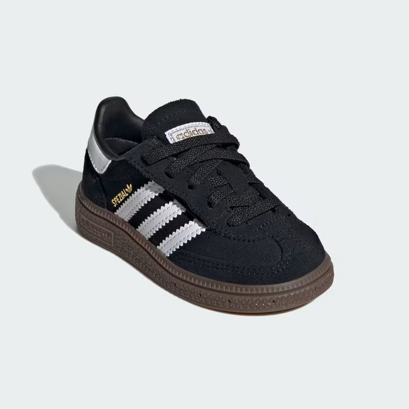 Infant's Adidas Handball Spezial Comfort Closure Elastic Lace Shoes - Black/White/Gum