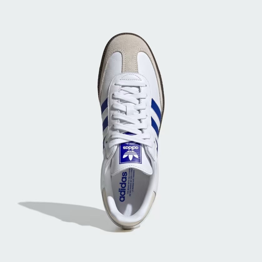 Men's Adidas Samba OG Shoes - Cloud White/Lucid Blue/Gum