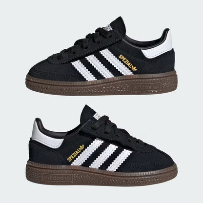Infant's Adidas Handball Spezial Comfort Closure Elastic Lace Shoes - Black/White/Gum