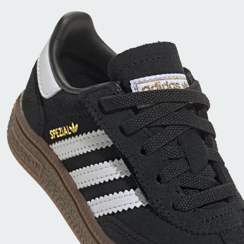 Infant's Adidas Handball Spezial Comfort Closure Elastic Lace Shoes - Black/White/Gum