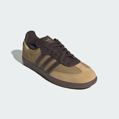 Men's Adidas Samba OG Shoes - Golden Beige/Dark Brown/Gum