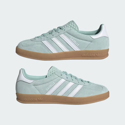 Women's Adidas Gazelle Indoor Shoes - Ash Green/Cloud White/Gum