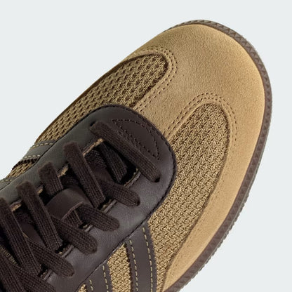 Men's Adidas Samba OG Shoes - Golden Beige/Dark Brown/Gum