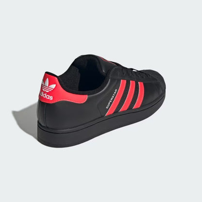 Men's Adidas Superstar II Shoes - Core Black/Lucid Red