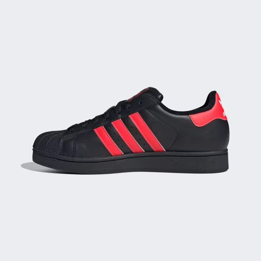Men's Adidas Superstar II Shoes - Core Black/Lucid Red