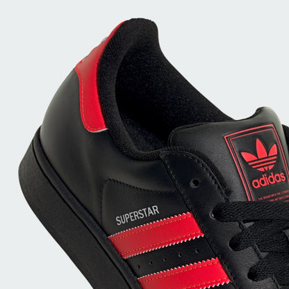 Men's Adidas Superstar II Shoes - Core Black/Lucid Red