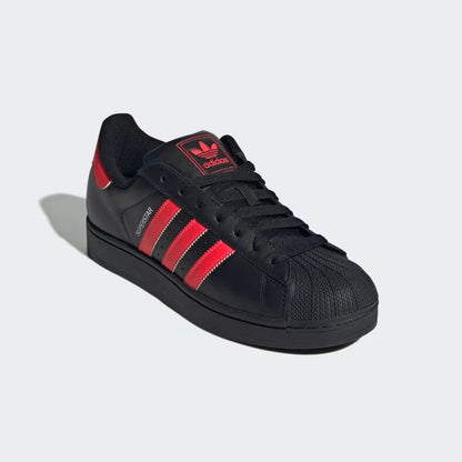 Men's Adidas Superstar II Shoes - Core Black/Lucid Red