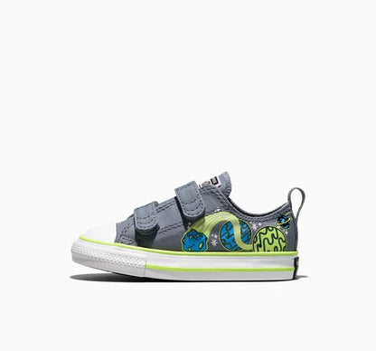 Infants Converse Chuck Taylor All Star 2V OX - Grey New World / Neon Mantis