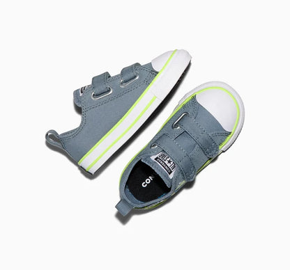 Infants Converse Chuck Taylor All Star 2V OX - Grey New World / Neon Mantis
