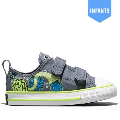 Infants Converse Chuck Taylor All Star 2V OX - Grey New World / Neon Mantis Grey New World Neon Mantis