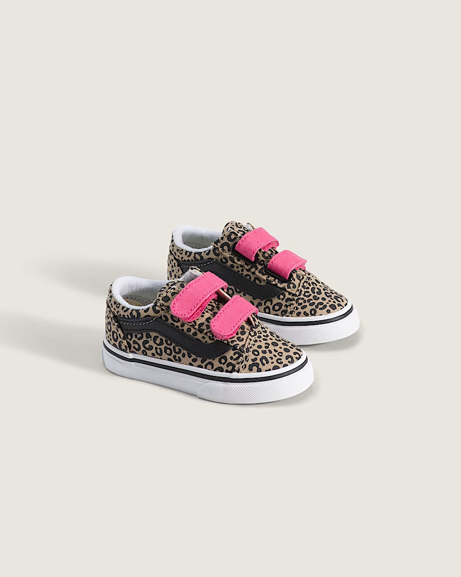 Infant Vans Old Skool V -  Leopard Incense Beige / Pink Velvet