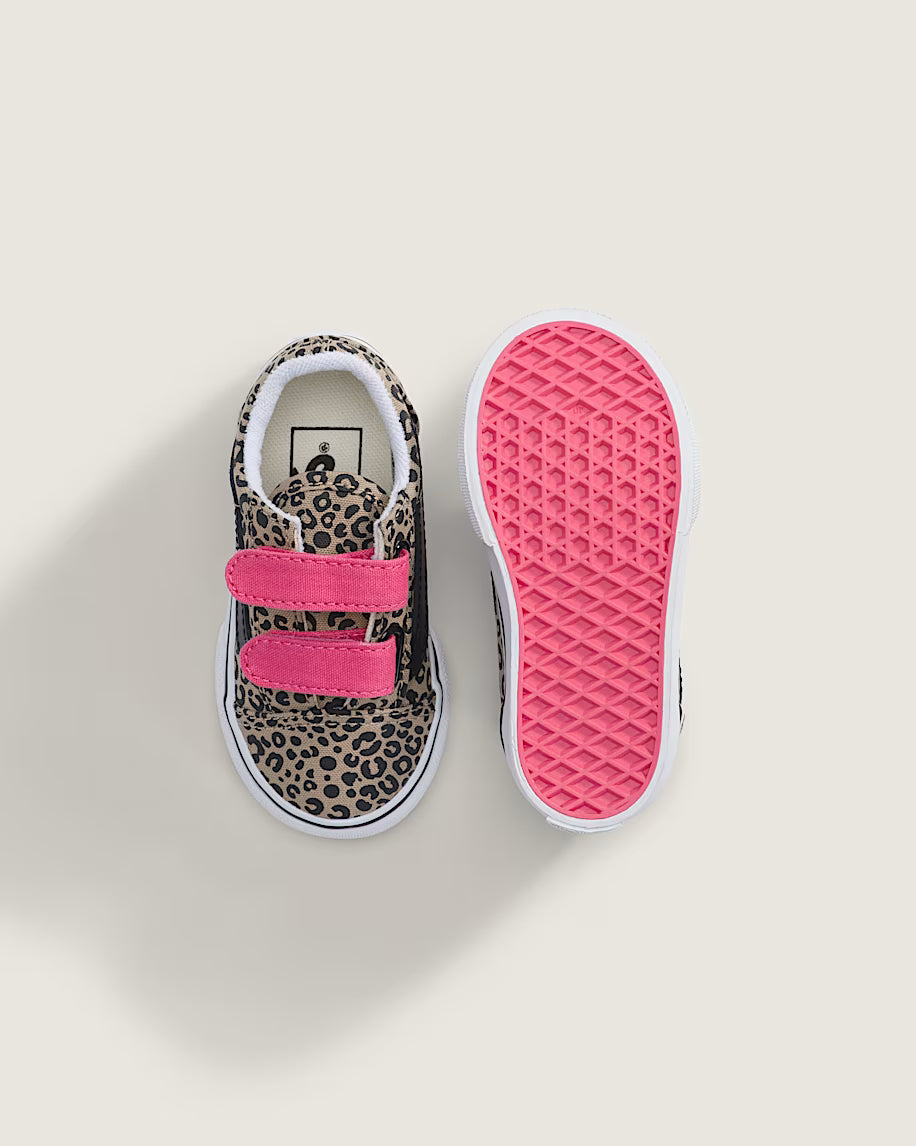 Infant Vans Old Skool V -  Leopard Incense Beige / Pink Velvet