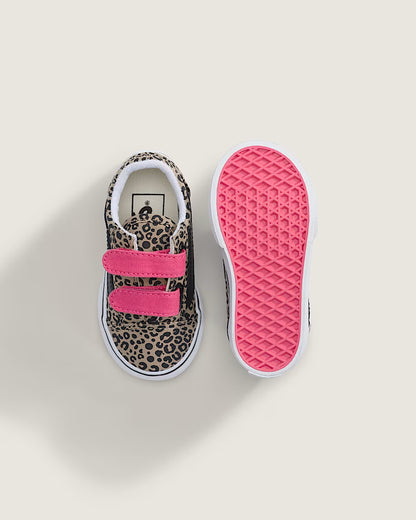 Infant Vans Old Skool V -  Leopard Incense Beige / Pink Velvet