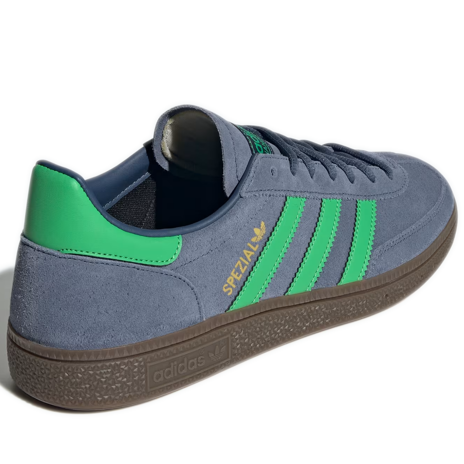 Adidas Handball Spezial Men's Shoes - Preloved Ink / Semi Screaming Green / Gold Metallic Heel Detail