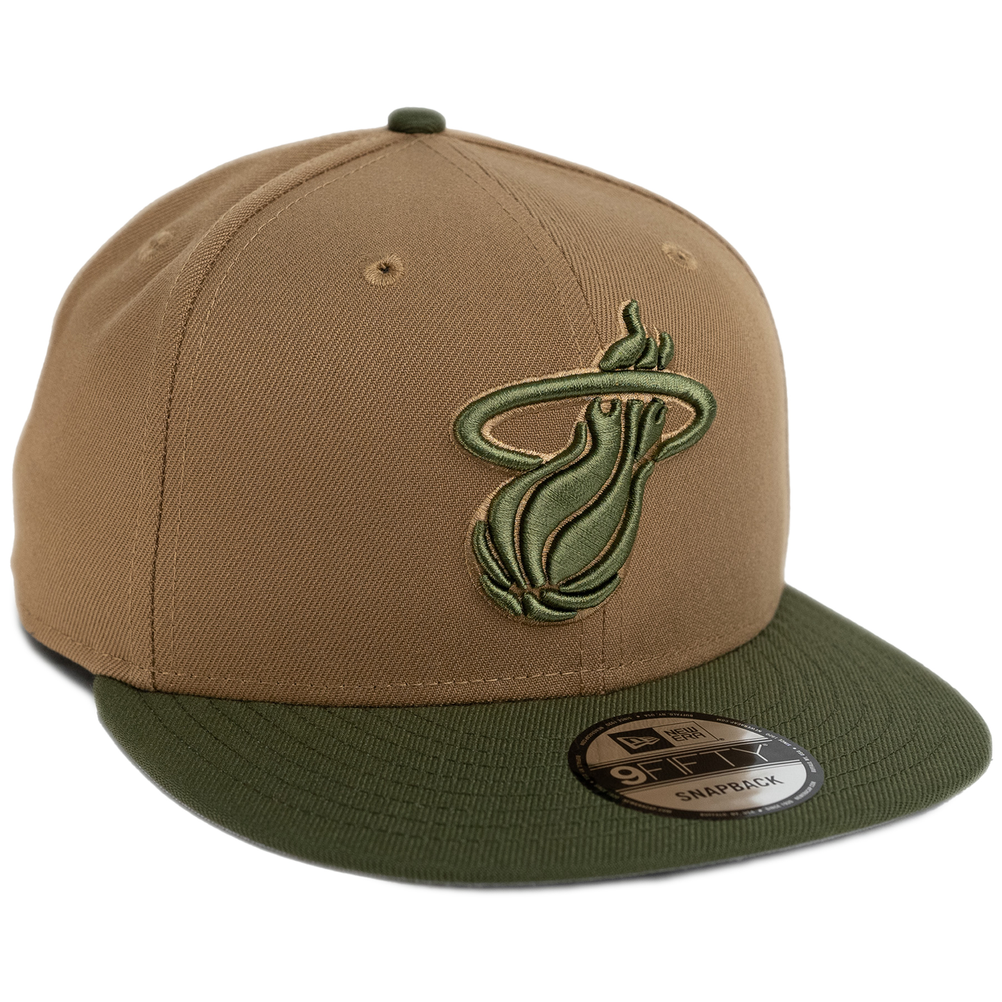 New Era Miami Heat 9FIFTY Adjustable Hat - Khaki/ Olive