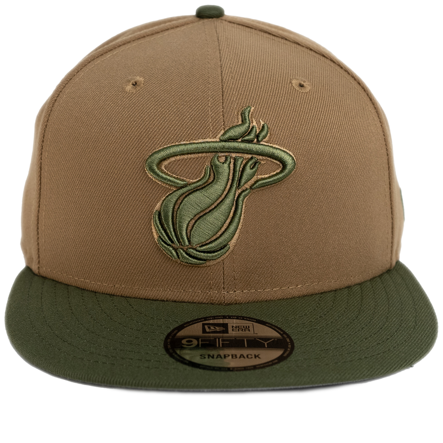 New Era Miami Heat 9FIFTY Adjustable Hat - Khaki/ Olive