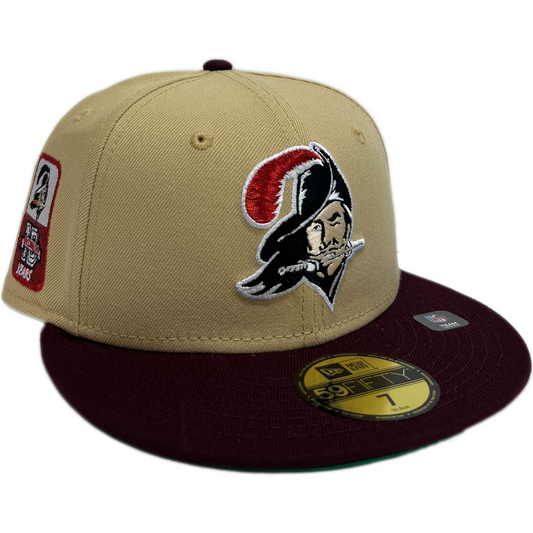 New Era Tampa Bay Buccaneers 59Fifty Fitted Hat - Cream/ Maroon