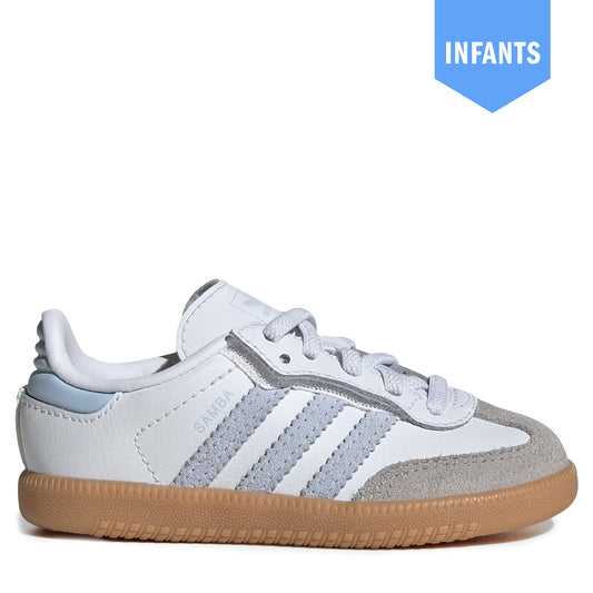 Infant's Adidas Samba OG Comfort Closure Elastic Lace Cloud White Crystal Sky Gum