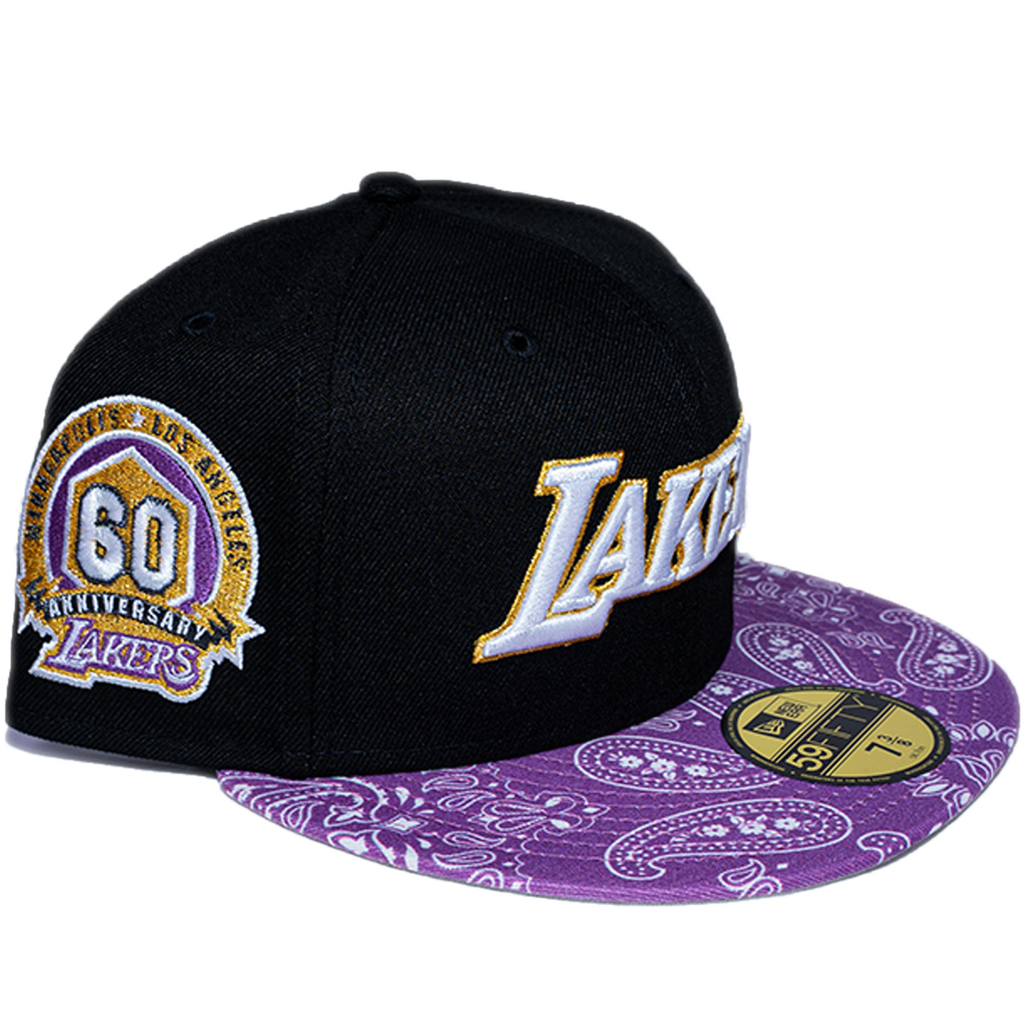 New Era Los Angeles Lakers 59Fifty Fitted Hat - Black/ Purple