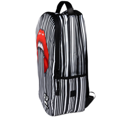 Streetz Iz Watchin Trippy Lips Backpack - Black/ White/ Red