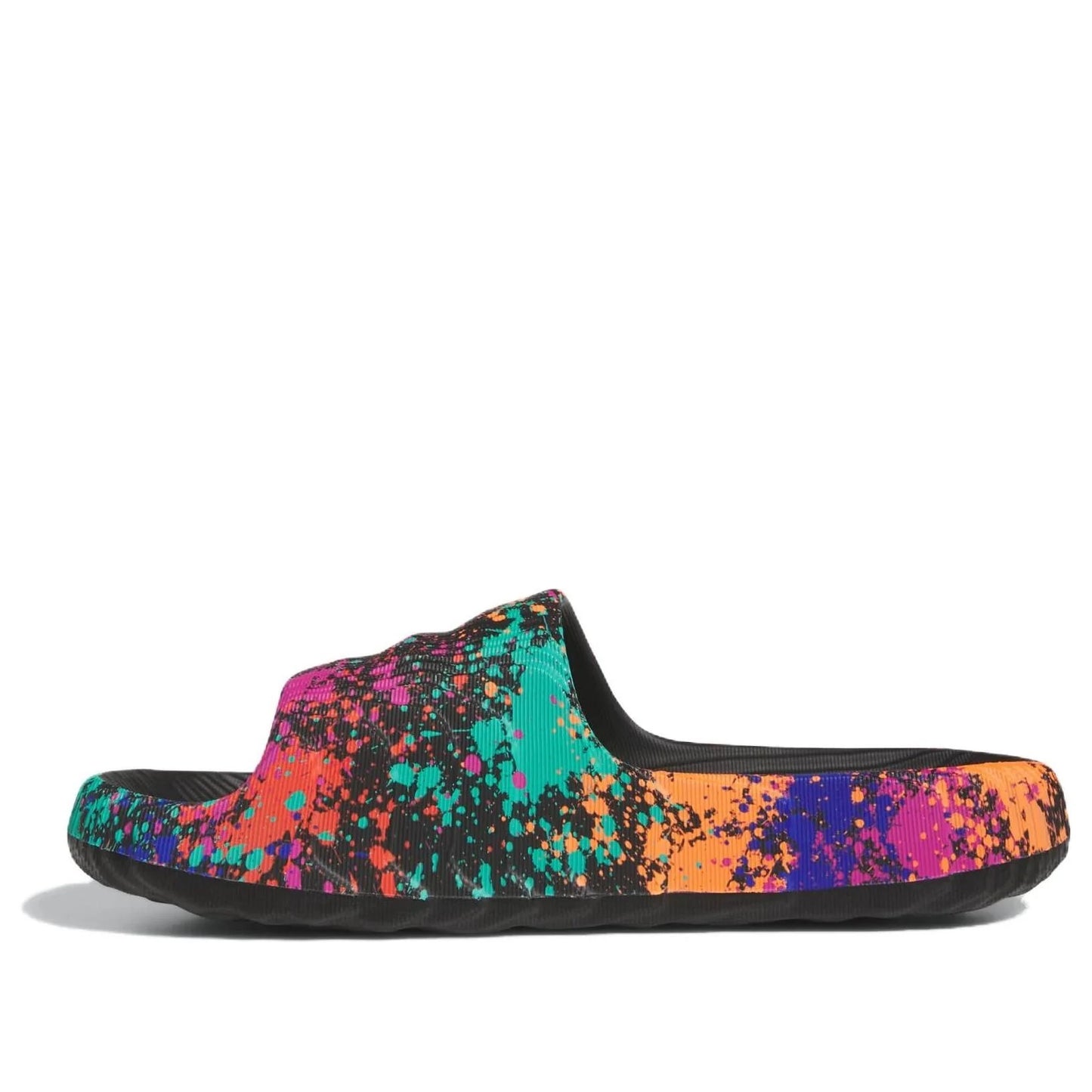 Men's Adidas Adilette 22 Slides - Black Paint Splatter