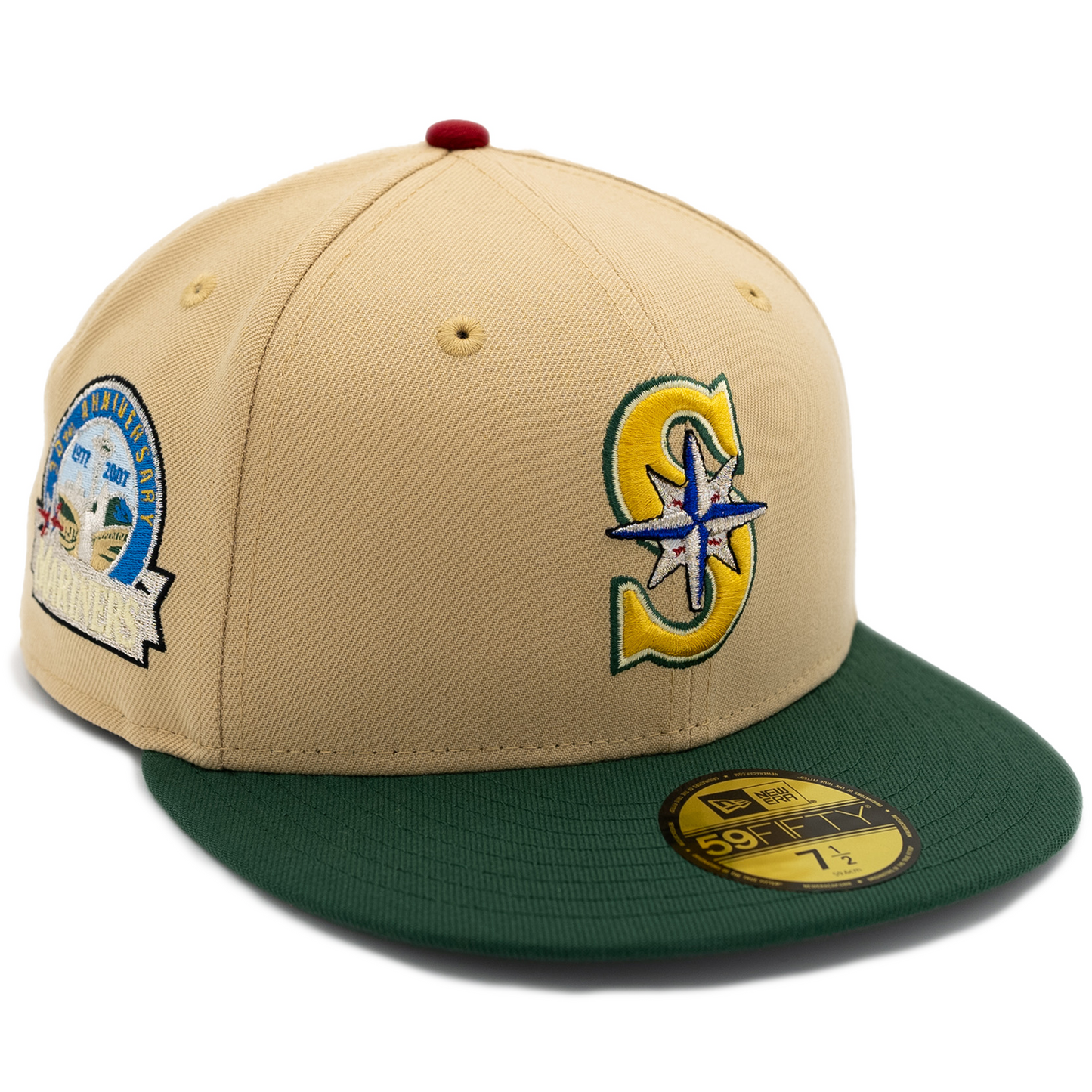 New Era Seattle Mariners 59Fifty Fitted Hat - Cream/ Green