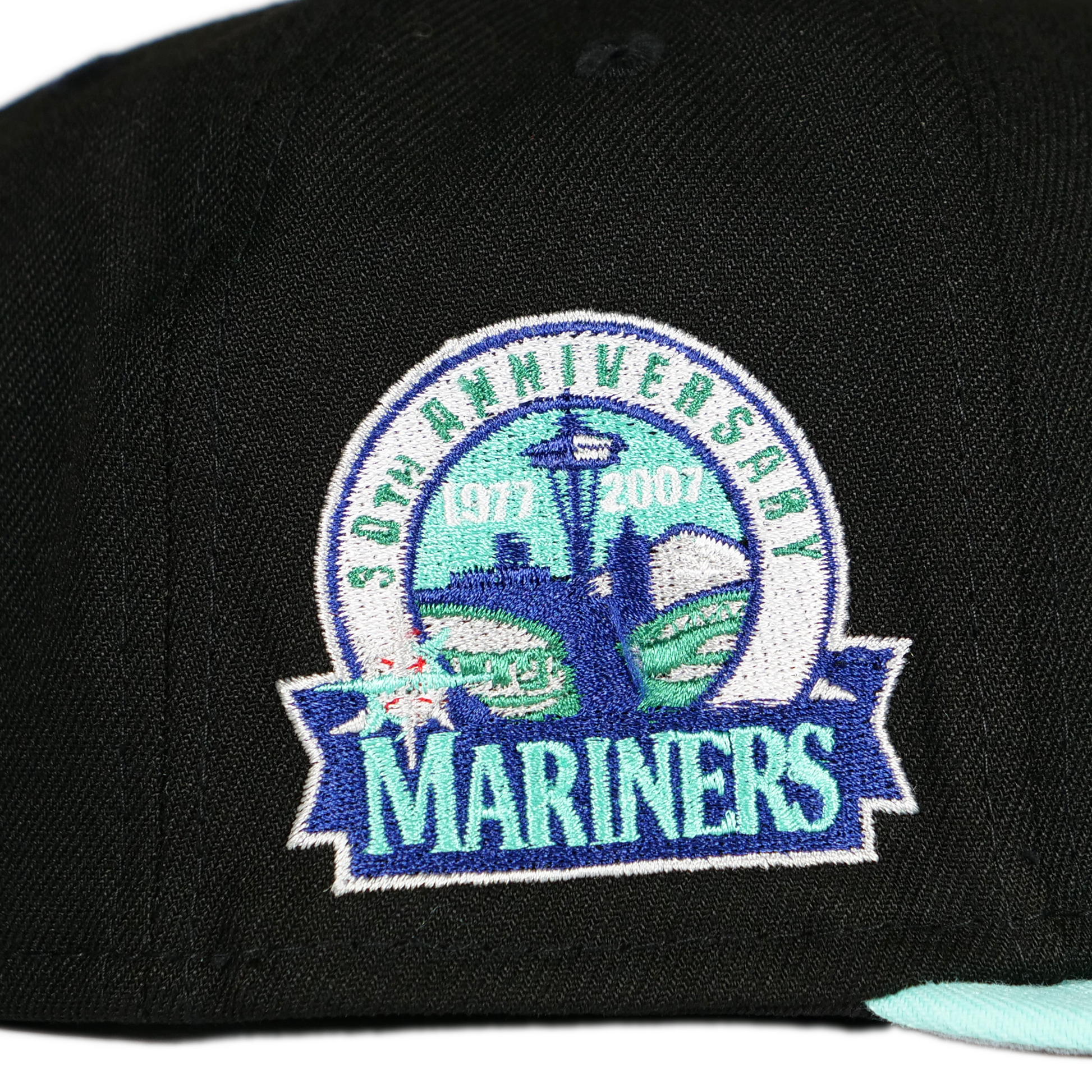 Men's New Era Aqua Seattle Mariners Retro Jersey Script 59FIFTY Fitted Hat
