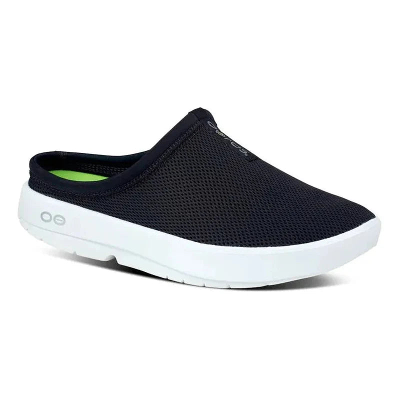 Men's OOFOS OOcoozie Sport Mule - White/Black