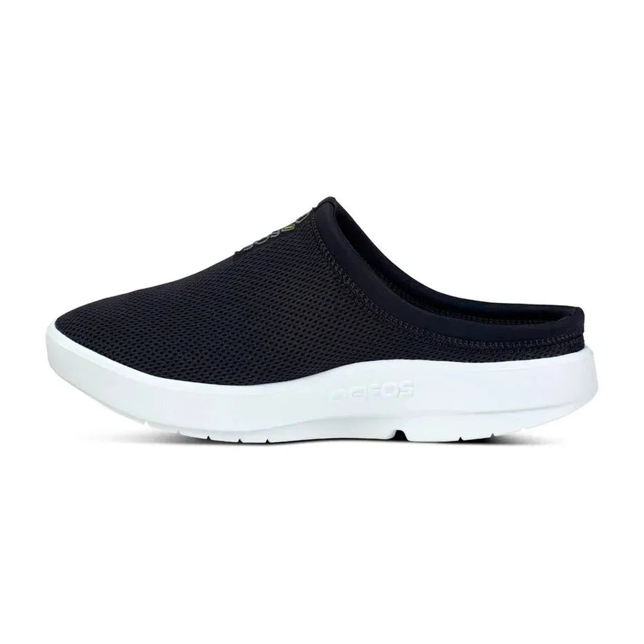 Men's OOFOS OOcoozie Sport Mule - White/Black