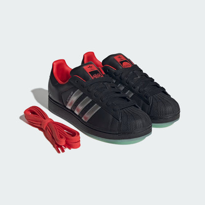 Men's Adidas x Coca-Cola Superstar II - Core Black / Silver Metallic