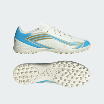 Men's Adidas F50 Messi Club Turf Soccer Cleats - Ivory / Semi Blue Burst / Icey Blue