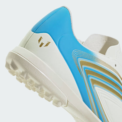 Men's Adidas F50 Messi Club Turf Soccer Cleats - Ivory / Semi Blue Burst / Icey Blue