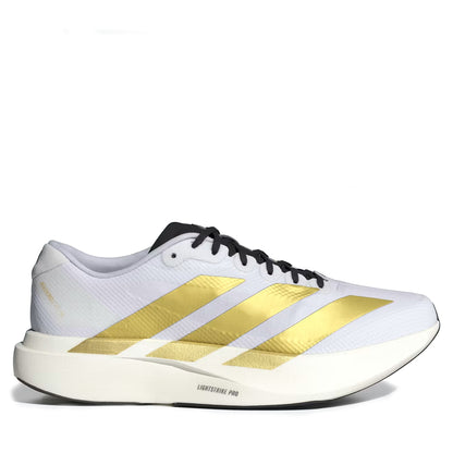 Men's Adidas Adizero Evo SL Woven - Cloud White/Matte Gold/Core Black Cloud White Matte Gold Core Black