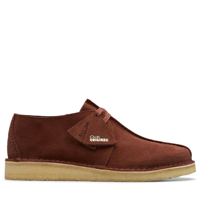 Men's Clarks Desert Trek - Dark Rust Brown Suede Dark Rust Brown