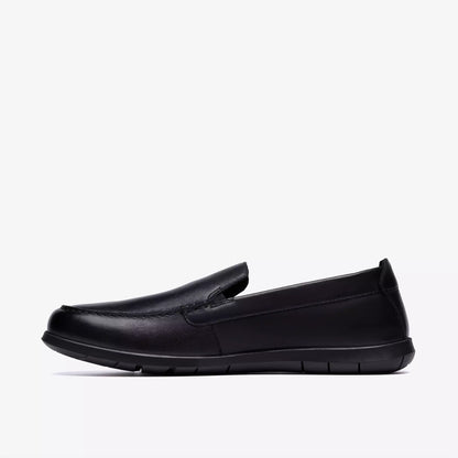 Men's Clarks Flexway Step Light - Black Smooth