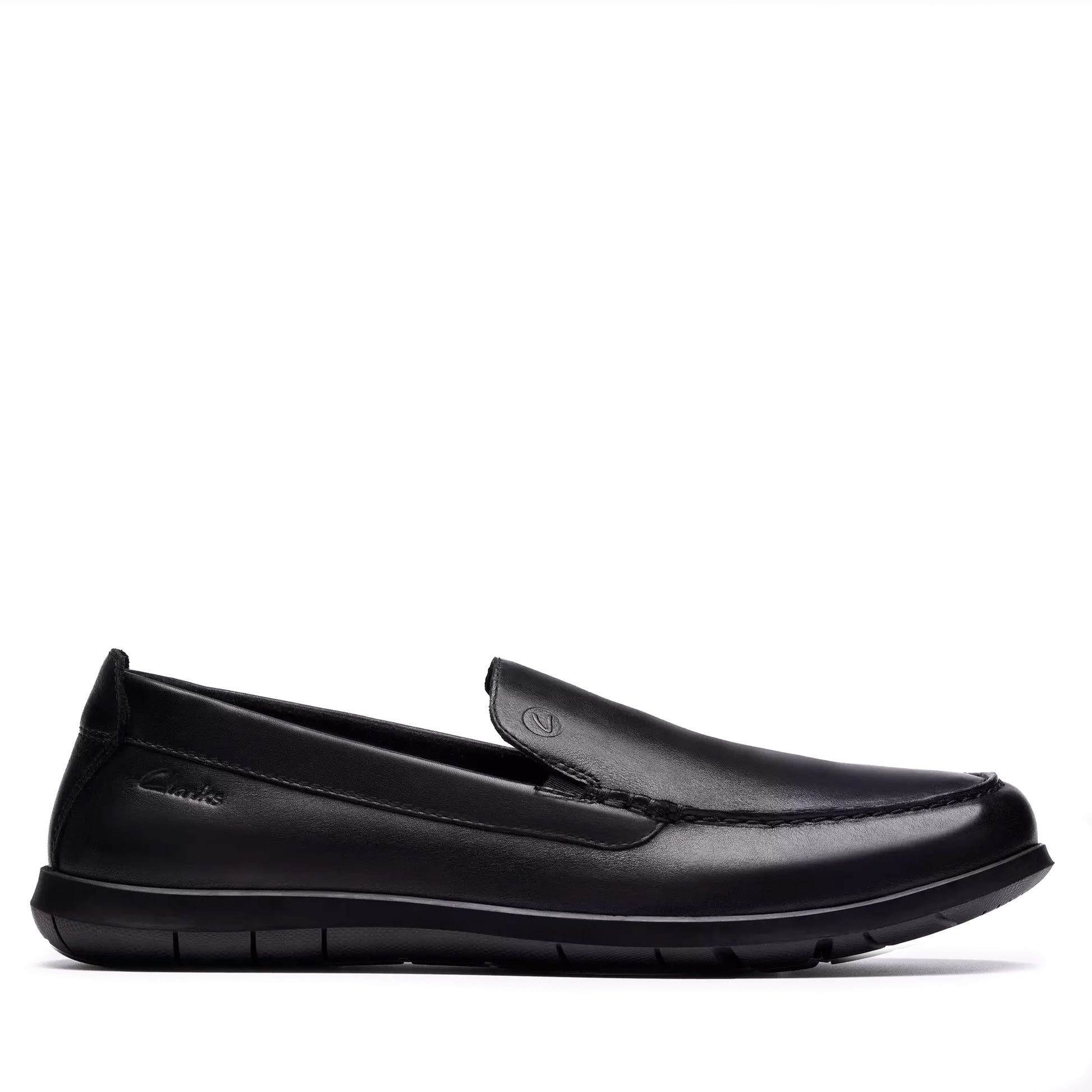 Men's Clarks Flexway Step Light - Black Smooth