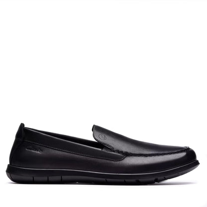 Men's Clarks Flexway Step Light - Black Smooth
