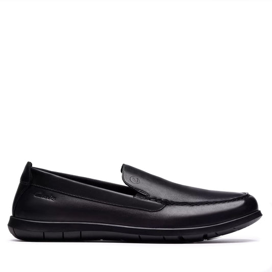 Men's Clarks Flexway Step Light - Black Smooth Black Smooth