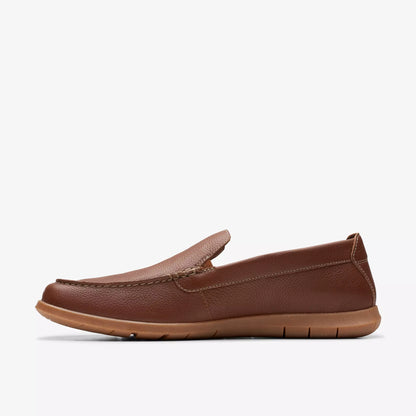 Men's Clarks Flexway Step Light - Brown Leather