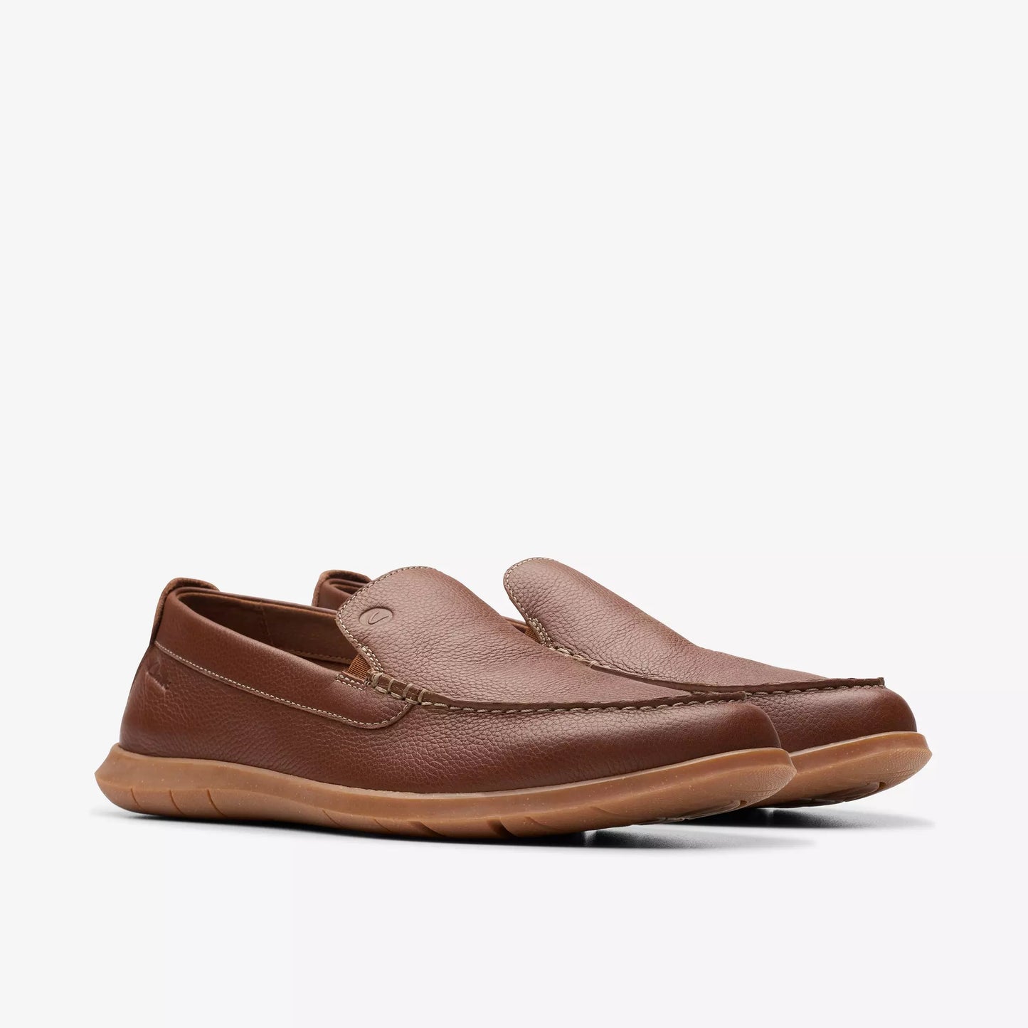 Men's Clarks Flexway Step Light - Brown Leather