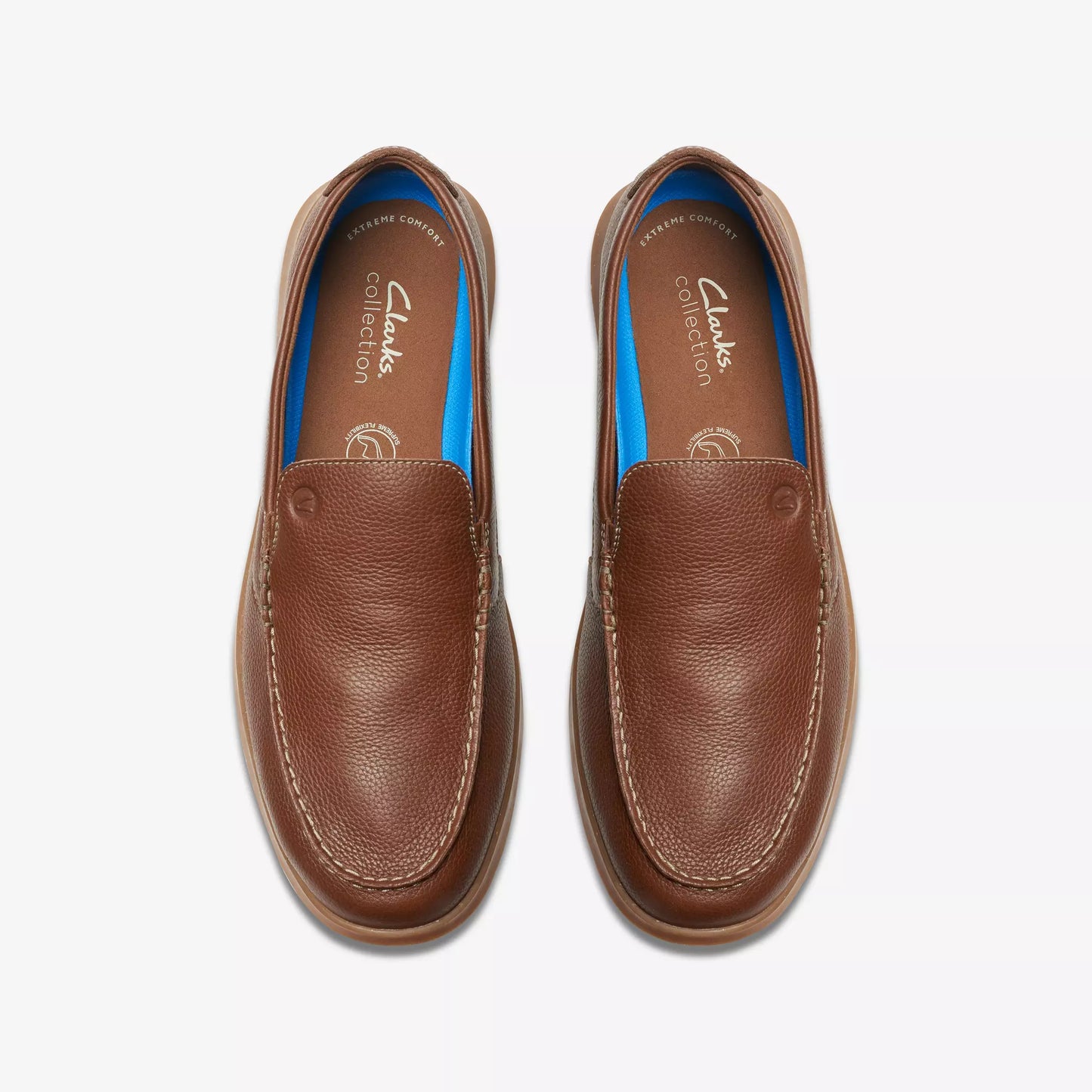 Men's Clarks Flexway Step Light - Brown Leather