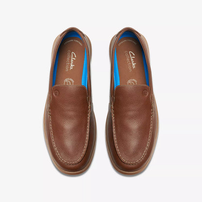 Men's Clarks Flexway Step Light - Brown Leather