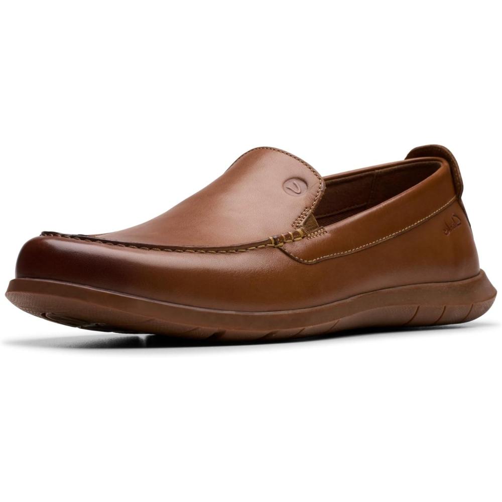 Men's Clarks Flexway Step Light - Tan Leather
