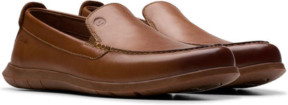 Men's Clarks Flexway Step Light - Tan Leather