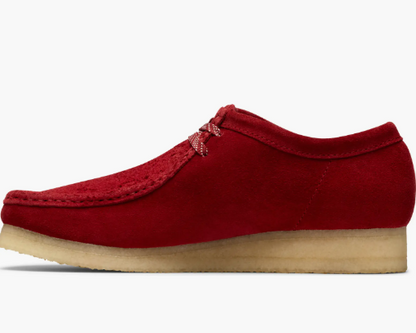 Men's Clarks Wallabee Low - Dark Red Suede