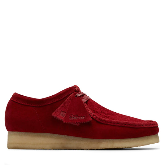 Men's Clarks Wallabee Low - Dark Red Suede Dark Red Suede