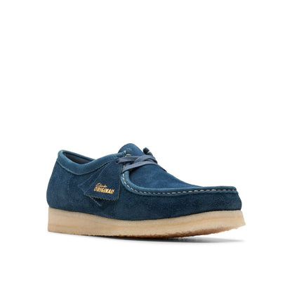 Men's Clarks Wallabee Low - Navy / Teal